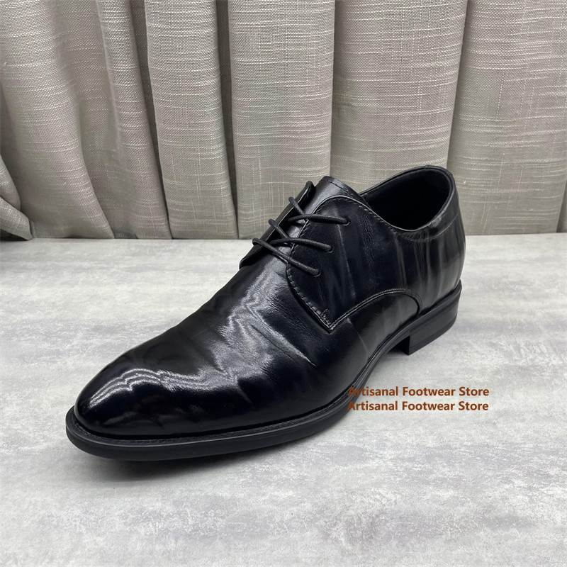 Men'S Formal Office Wear Shoes - Мужские черные кожаные оксфорды на шнуровке,