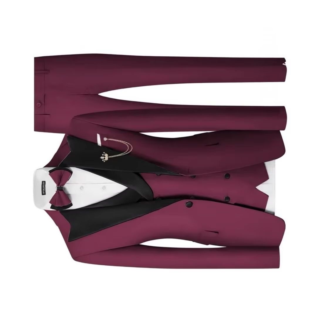 Men Formal Wear For Dinner - Мужской костюм-тройка Slim Fit: двубортный смокинг