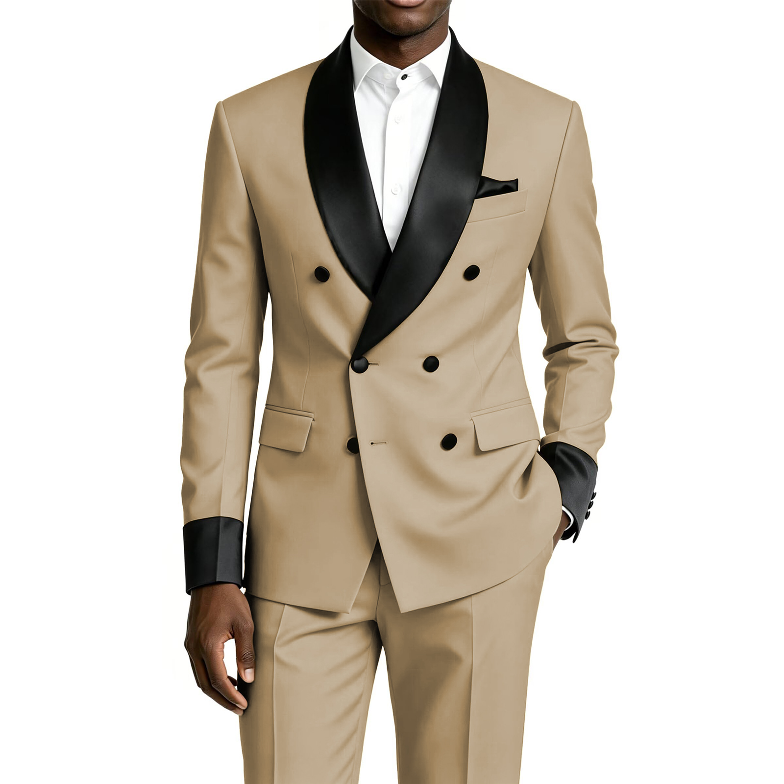 Men Formal Wear For Dinner - Мужской смокинг-костюм из 2 предметов, приталенный,