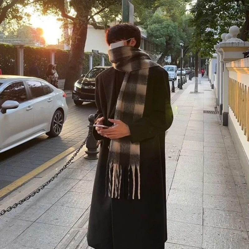 Korean Men Formal Wear - Корейское мужское шерстяное пальто средней длины,