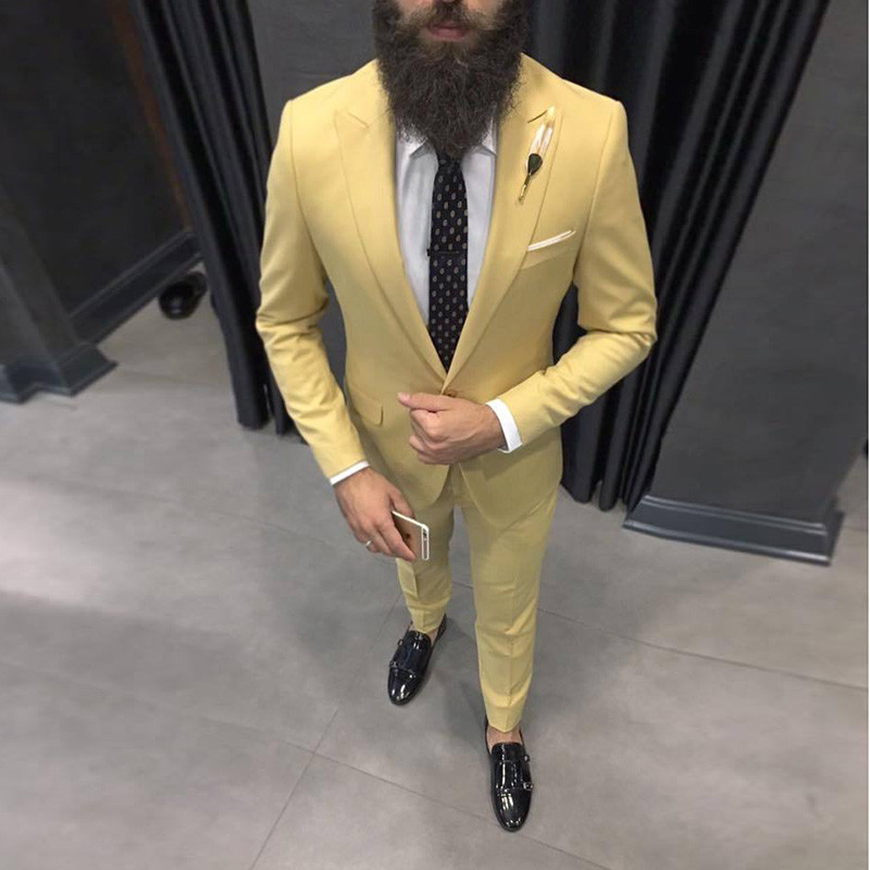 Men Formal Wear For Dinner - 2025 Последние желтые мужские костюмы на