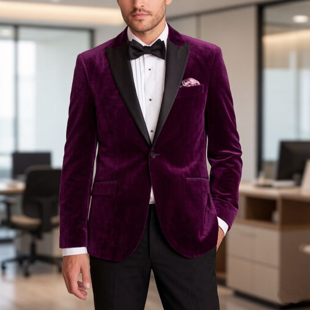 Men'S Formal Wear For Reception - Мужские бархатные костюмы Slim Fit из