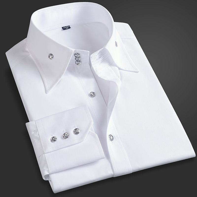 Korean Men Formal Wear - Весенне-осенняя мужская рубашка для руководителя в