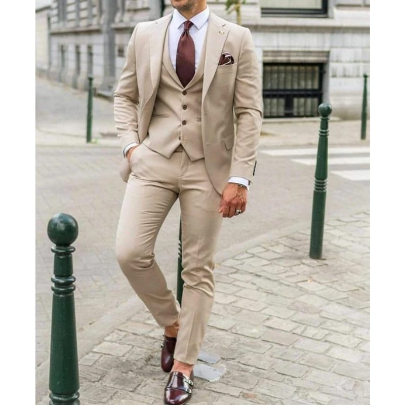 Men Formal Wear For Dinner - Мужской костюм с заостренными лацканами, приталенный,