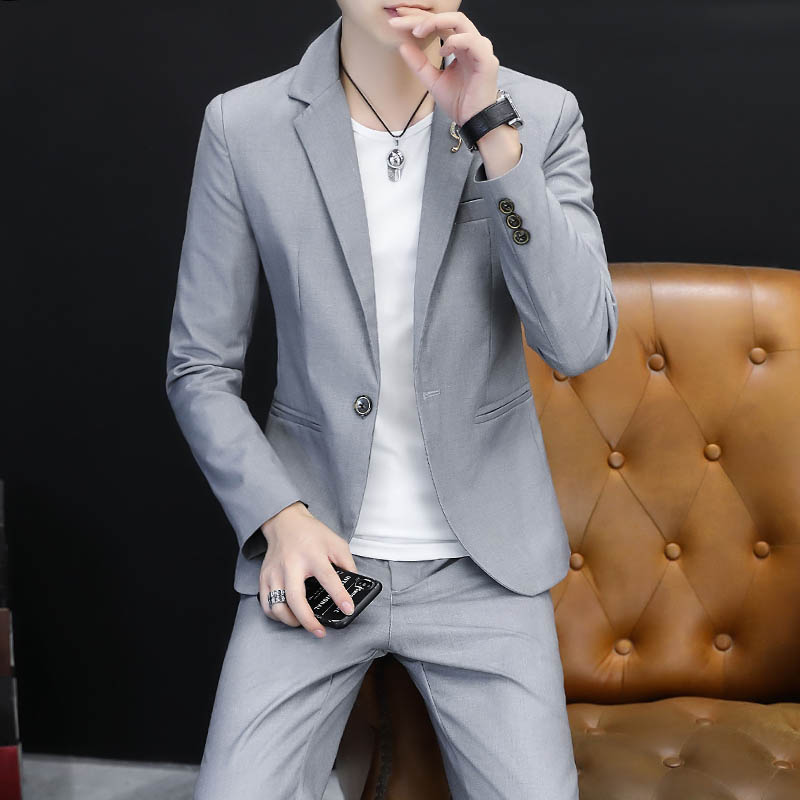 Korean Men Formal Wear - Мужская стильная приталенная куртка в корейском