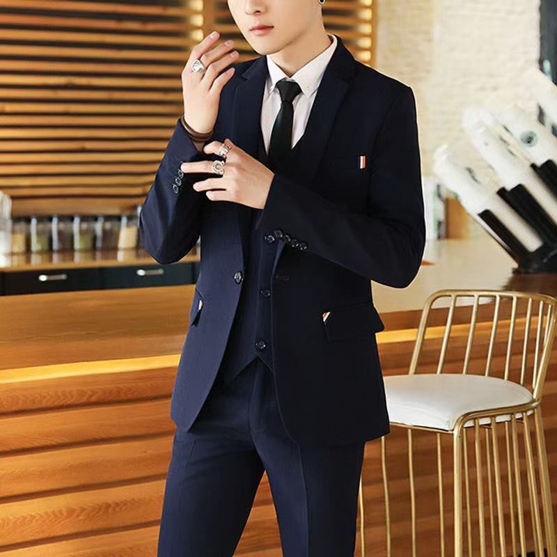 Мужской костюм-двойка Slim Fit – обзор и цена Korean Men Formal Wear