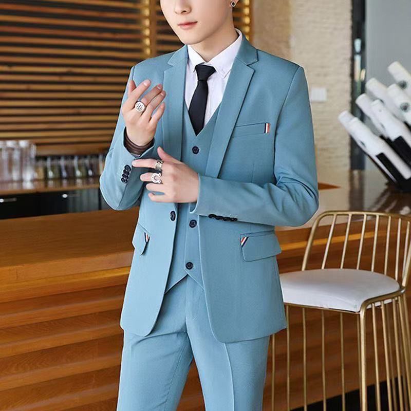 Мужской костюм-двойка Slim Fit – обзор и цена Korean Men Formal Wear