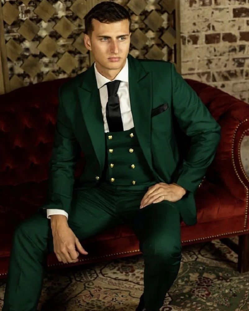Зеленый классический мужской к – обзор и цена Men Formal Wear Green