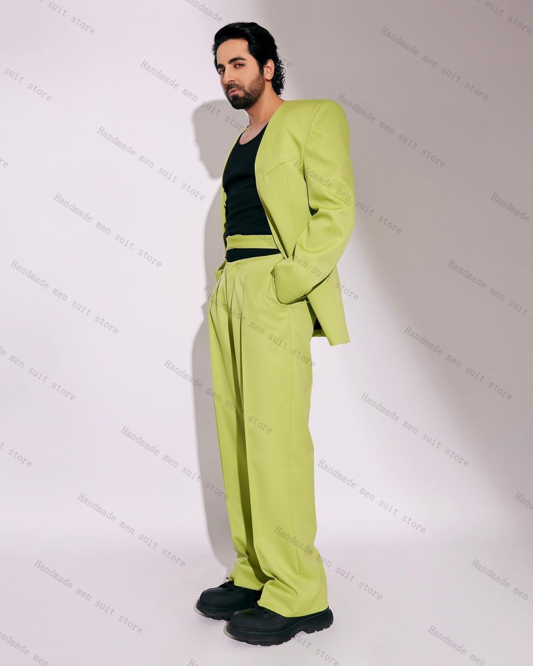 Модный зеленый мужской костюм, – обзор и цена Men Formal Wear Green