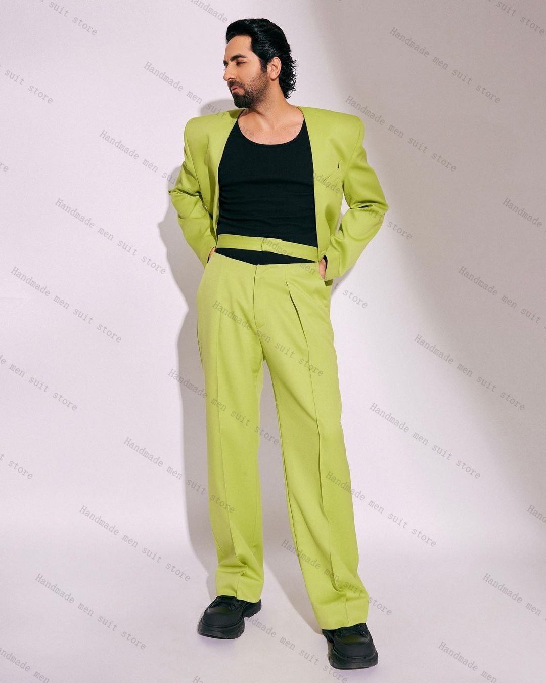 Модный зеленый мужской костюм, – обзор и цена Men Formal Wear Green