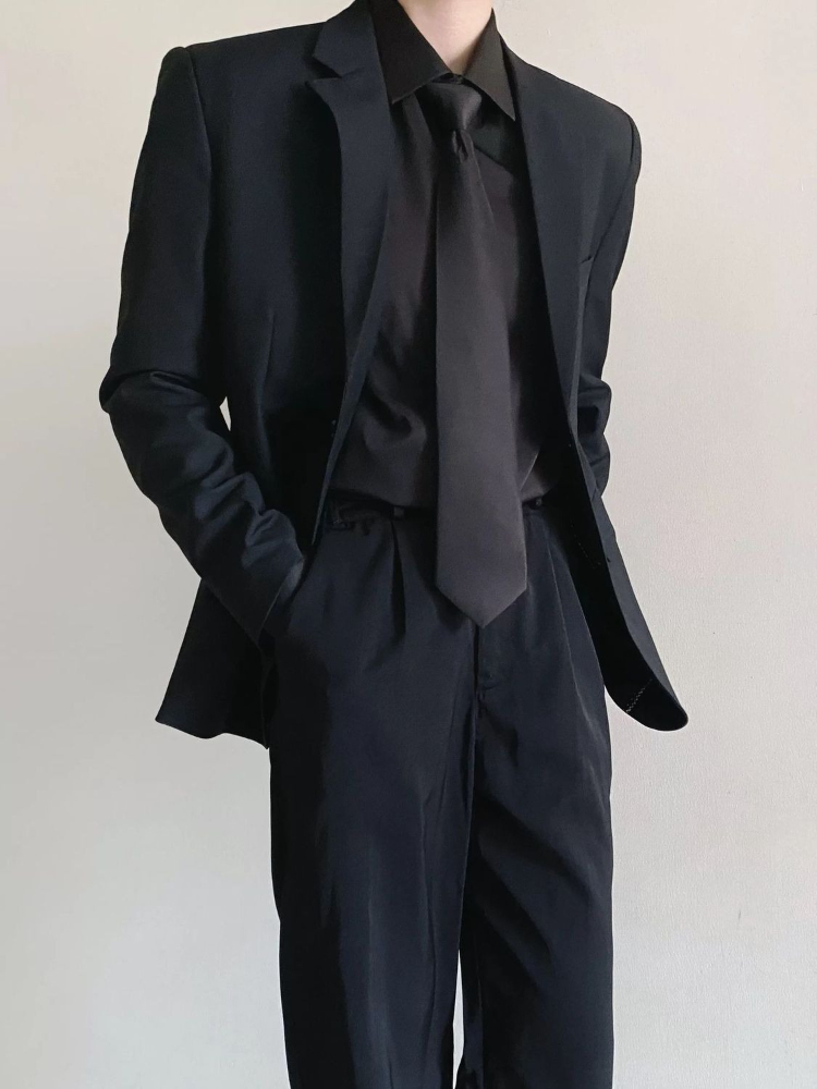 Мужской черный деловой костюм- – обзор и цена Korean Men Formal Wear