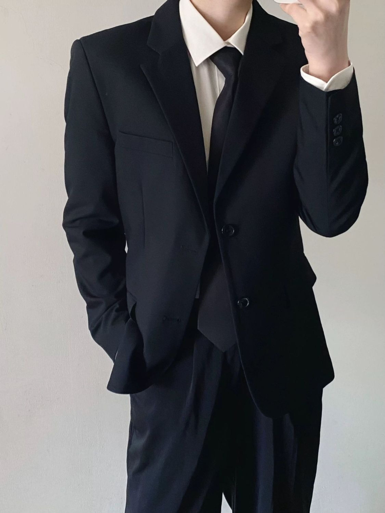 Мужской черный деловой костюм- – обзор и цена Korean Men Formal Wear