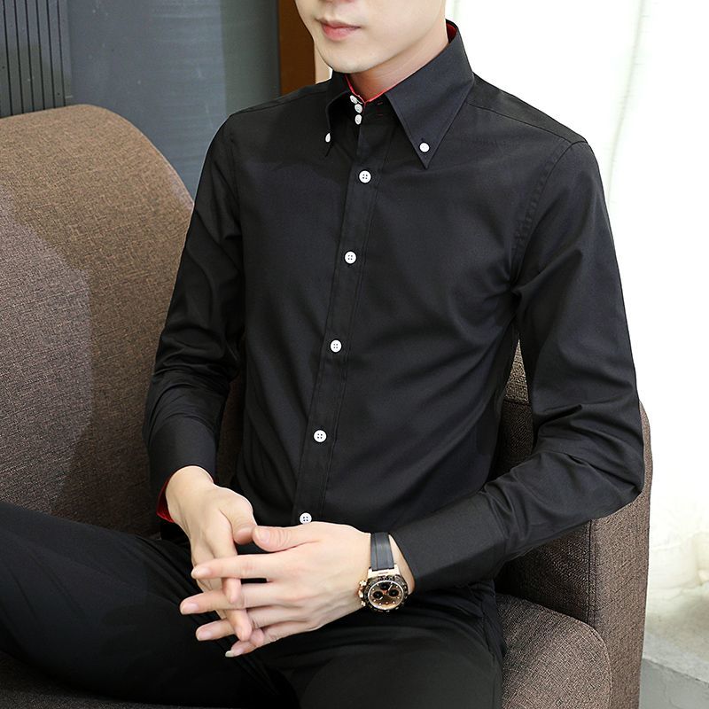 Весенне-осенняя мужская рубашк – обзор и цена Korean Men Formal Wear