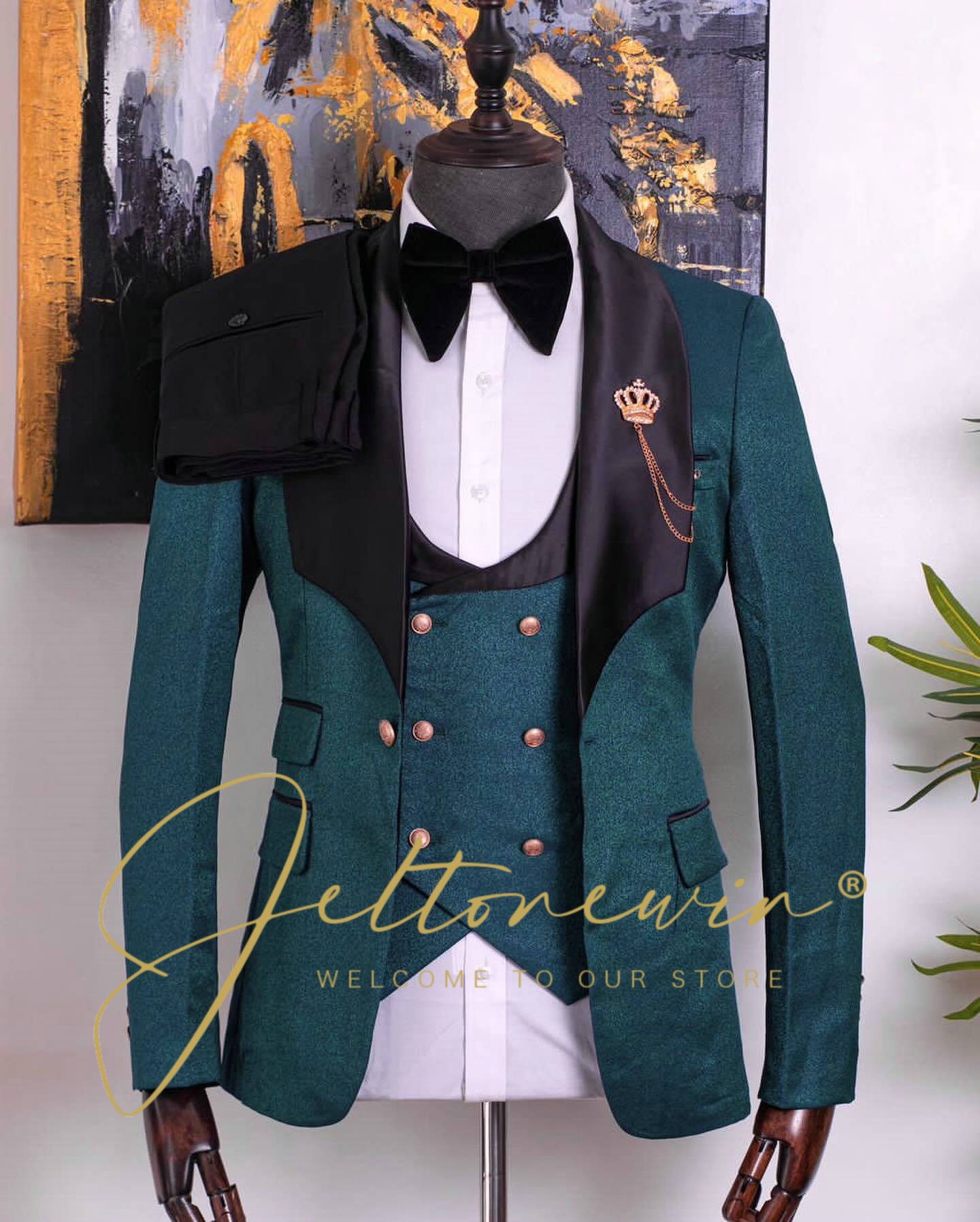 Мужской зеленый костюм-смокинг – обзор и цена Men Formal Wear Green