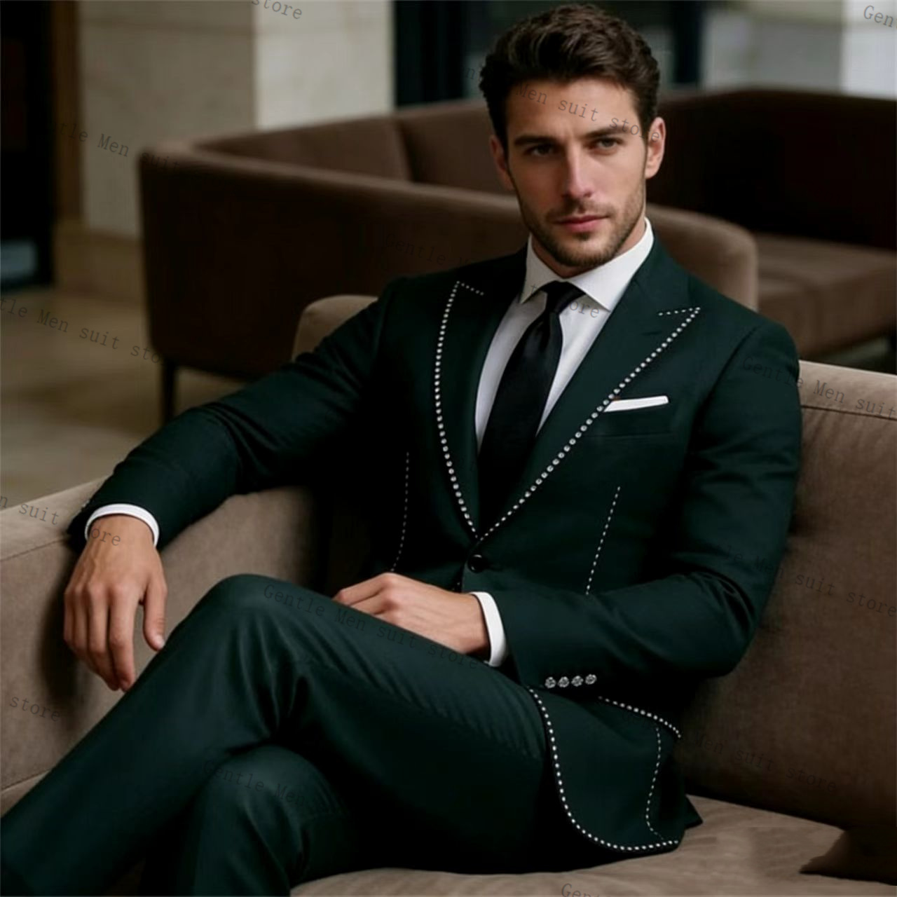 Роскошный зеленый мужской кост – обзор и цена Men Formal Wear Green